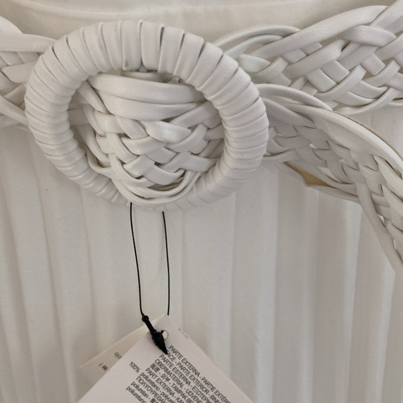 ZARA WOMAN WHITE PLEATED MIDI BELTED DRESS SIZE L REF:2298/178 NWT - Picture 7 of 12